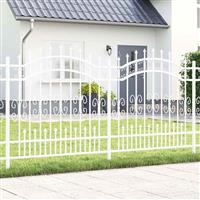 vidaXL Tuin Hek Wit 165 cm Poedergecoat staal