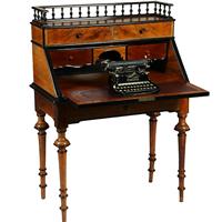 Noten met wildnoten Willem III secretaire met zwarte accenten ca 1875 (No.360410)