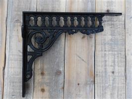 Fraaie decoratieve steun voor aan de wand, boekenplank-steun, mat zwart