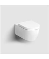 Wandtoilet Clou New Hammock 54cm Keramiek Mat Wit inclusief Zitting met Deksel