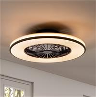 LED Plafondlamp met Ventilator 2400 Lumen - 48W - 3000K-6500K - Dimbaar - Afstandsbediening - Zwart/