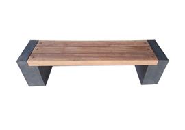 Tuinbank beton en geschaafd hardhout 175x45x45cm