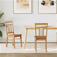 vidaXL Eetkamerstoel 2 pcs Naturel Massief Rubberhout