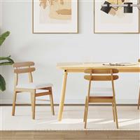 vidaXL Eetkamerstoel 2 pcs Natuurlijk en Licht Massief Rubberhout