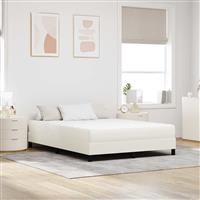 vidaXL Bedmatras met matras Crème 140 x 190 cm Stof