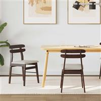 vidaXL Eetkamerstoel 2 pcs Lichtbruin en Licht Massief Rubberhout
