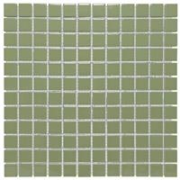 Mozaïek Barcelona 30x30cm Geglazuurd Porselein Glanzend Olijf Groen (Prijs Per m2)