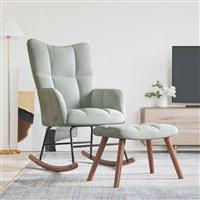 vidaXL Schommelstoel met voetensteun Lichtgrijs 78 x 61 x 98 cm