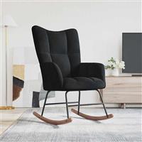 vidaXL Schommelstoel Zwart 78 x 61 x 98 cm Fluweel