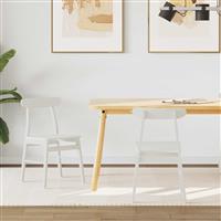 vidaXL Eetkamerstoel 2 pcs Wit Massief Rubberhout