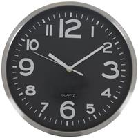 Wandklok zwart rvs 29cm