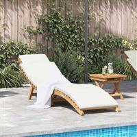 vidaXL Tuininfurniture Sunlounger met kussen Bruin 198 x 55 x 58,5 cm