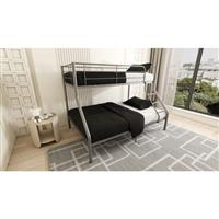 Stapelbed 3 Persoons - Triobed (kies matras onder: 140x200x14 Comfort ) Zilvergrijs