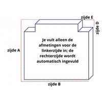 Rechthoekig matras met uitsnede op maat (Matrastype: SG25)