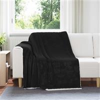 vidaXL Gooi Deken Zwart 150 x 200 cm Fleece