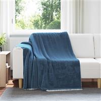 vidaXL Gooi Deken Marineblauw 150 x 200 cm Fleece