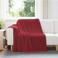 vidaXL Gooi Deken Bordeaux Rood 200 x 150 cm Fleece