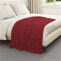 vidaXL Gooi Deken Bordeaux Rood 150 x 130 cm Fleece