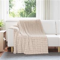 vidaXL Gooi Deken Beige 200 x 150 cm Fleece
