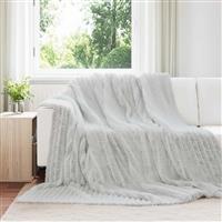 vidaXL Gooi Deken Grijs 240 x 220 cm Fleece