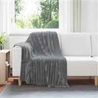 vidaXL Gooi Deken Donkergrijs 150 x 130 cm Fleece