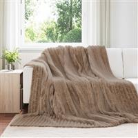 vidaXL Gooi Deken Kameel 240 x 220 cm Fleece