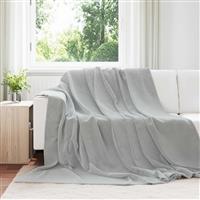 vidaXL Gooi Deken Grijs 240 x 270 cm Fleece