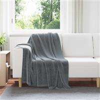 vidaXL Gooi Deken Donkergrijs 130 x 150 cm Fleece