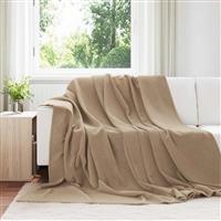 vidaXL Gooi Deken Kameel 220 x 240 cm Fleece