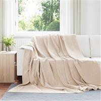 vidaXL Gooi Deken Beige 240 x 270 cm Fleece