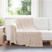 vidaXL Gooi Deken Beige 150 x 200 cm Fleece