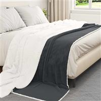 vidaXL Gooi Deken Donkergrijs 240 x 270 cm Fleece