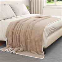 vidaXL Gooi Deken Kameel 150 x 200 cm Fleece