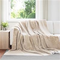 vidaXL Gooi Deken Beige 220 x 240 cm Fleece