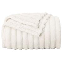 vidaXL Gooi Deken Crème 150 x 130 cm Fleece