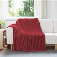 vidaXL Gooi Deken Bordeaux Rood 200 x 150 cm Fleece