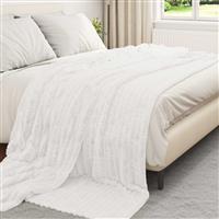 vidaXL Gooi Deken Wit 240 x 220 cm Fleece