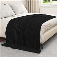 vidaXL Gooi Deken Zwart 200 x 150 cm Fleece