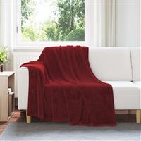 vidaXL Gooi Deken Bordeaux Rood 150 x 200 cm Fleece