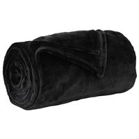 vidaXL Gooi Deken Zwart 130 x 150 cm Fleece