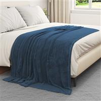 vidaXL Gooi Deken Marineblauw 150 x 200 cm Fleece