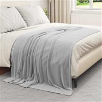 vidaXL Gooi Deken Grijs 150 x 200 cm Fleece