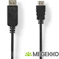 DisplayPort-Kabel | DisplayPort Male | HDMI Male | Vernikkeld | 2.00 m | Rond | PVC | Zwart | Lab