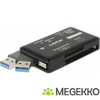 Delock 91758 SuperSpeed USB 5 Gbps kaartlezer voor CF / SD / Micro SD / MS / M2 / xD-geheugenkaarten