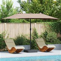 vidaXL Tuinparasol Taupe 385 x 209 x 244 cm Polyester en staal