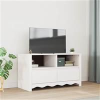 vidaXL TV Kast met lade Drammen Wit 99 x 43 x 55 cm Massief grenenhout