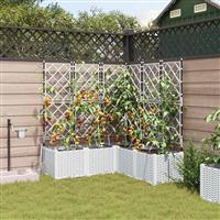 vidaXL Tuin Bloempot 5 pcs Wit Staal