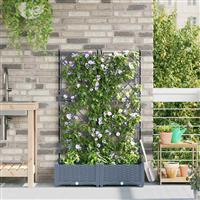 vidaXL Tuin Bloempot 2 pcs Licht Grijs 80 x 40 x 125,5 cm Staal