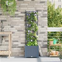 vidaXL Tuin Bloempot Licht Grijs 40 x 40 x 143 cm Staal