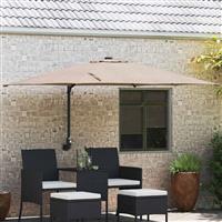 vidaXL Tuinparasol Taupe 248,5 x 247,5 x 160 cm Polyester en staal